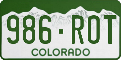 CO license plate 986ROT