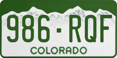 CO license plate 986RQF