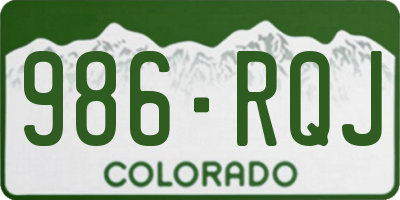 CO license plate 986RQJ