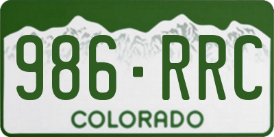 CO license plate 986RRC