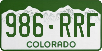 CO license plate 986RRF