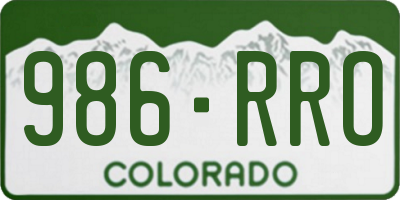 CO license plate 986RRO