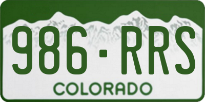 CO license plate 986RRS