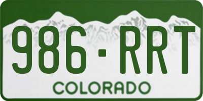 CO license plate 986RRT