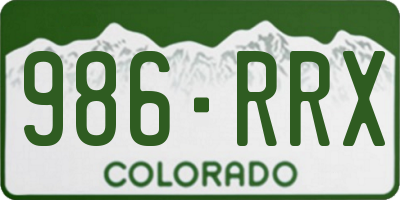 CO license plate 986RRX