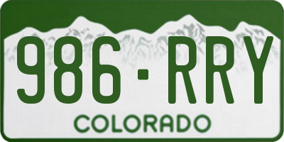 CO license plate 986RRY