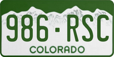 CO license plate 986RSC