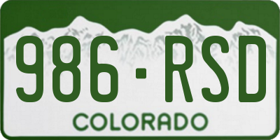 CO license plate 986RSD