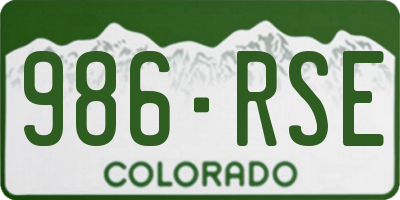 CO license plate 986RSE