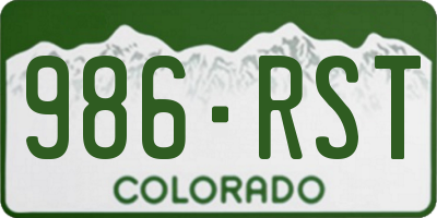 CO license plate 986RST