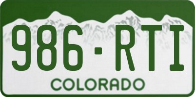 CO license plate 986RTI