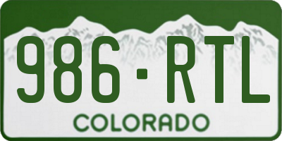 CO license plate 986RTL