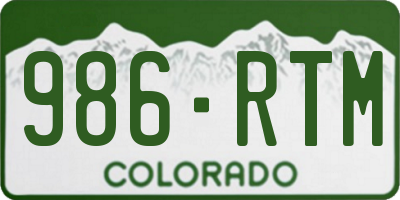 CO license plate 986RTM