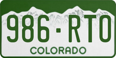 CO license plate 986RTO