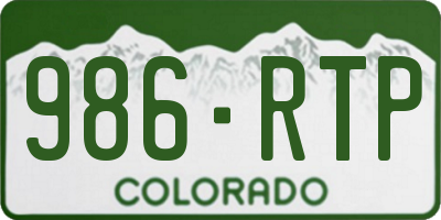 CO license plate 986RTP