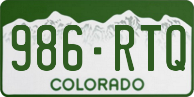 CO license plate 986RTQ
