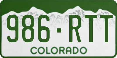 CO license plate 986RTT