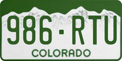 CO license plate 986RTU