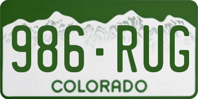 CO license plate 986RUG