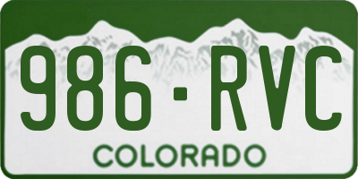 CO license plate 986RVC
