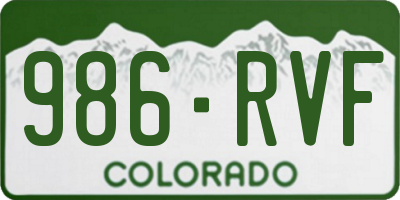 CO license plate 986RVF