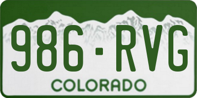 CO license plate 986RVG