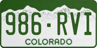 CO license plate 986RVI