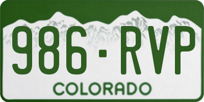 CO license plate 986RVP