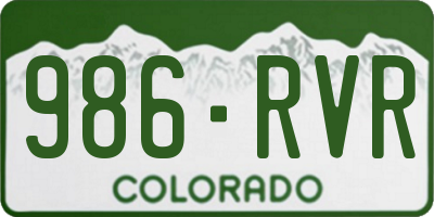 CO license plate 986RVR