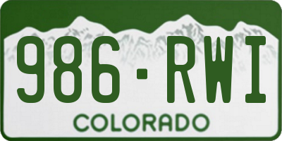 CO license plate 986RWI