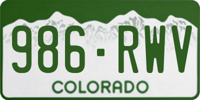 CO license plate 986RWV