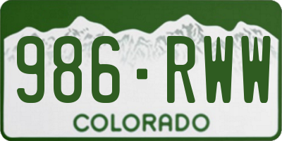 CO license plate 986RWW