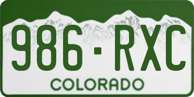 CO license plate 986RXC