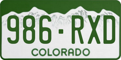 CO license plate 986RXD