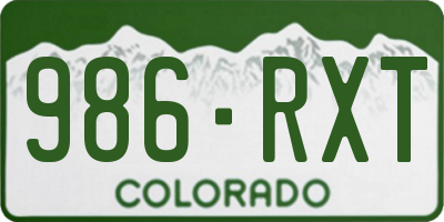 CO license plate 986RXT