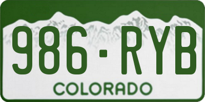 CO license plate 986RYB