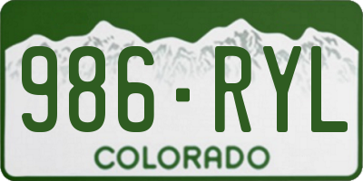 CO license plate 986RYL