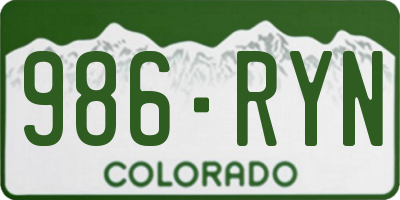 CO license plate 986RYN