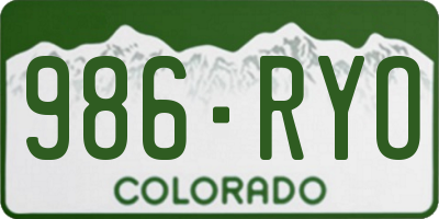 CO license plate 986RYO