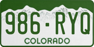 CO license plate 986RYQ