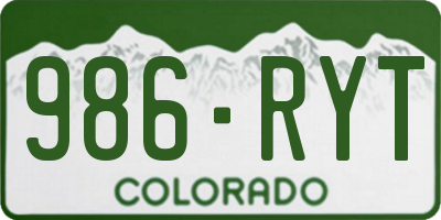 CO license plate 986RYT