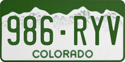 CO license plate 986RYV