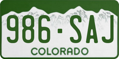CO license plate 986SAJ