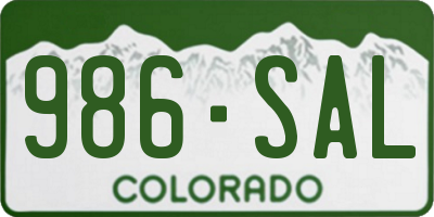 CO license plate 986SAL