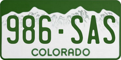 CO license plate 986SAS