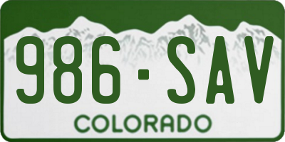 CO license plate 986SAV