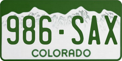 CO license plate 986SAX