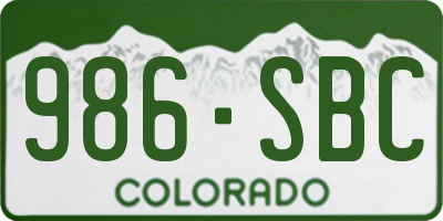 CO license plate 986SBC