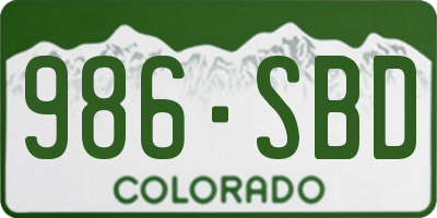 CO license plate 986SBD