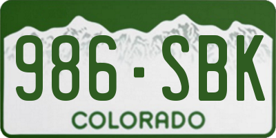 CO license plate 986SBK